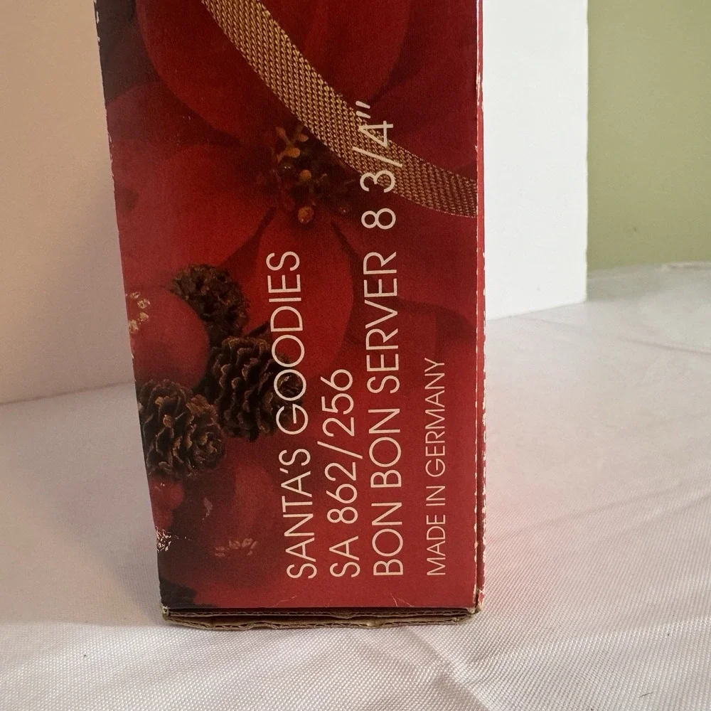 Mikasa Santa's Boot Goodies‎ Bon Bon Candy Server Dish Frosted Glass Crystal